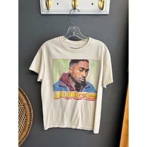 2Pac Tupac Shakur Juice Movie Graphic Tee Cream Shirt Medium Bishop Rap T-Shirt